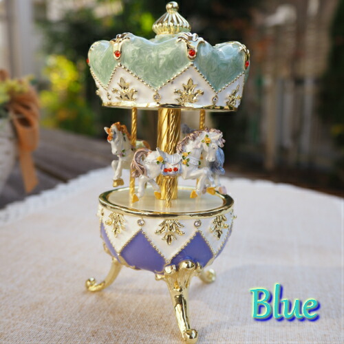 楽天市場】【ピューターメリーゴーランドオルゴール】 オルゴール