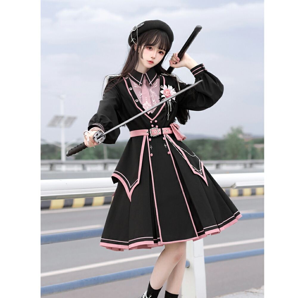 楽天市場】ミニロリ 軍服ロリータ ゴスロリ 大正風 マント付き 片掛