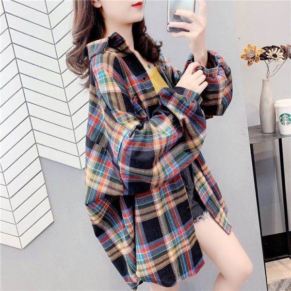 楽天市場】トップス ウール シャツ チェック柄 襟付き ポロ襟 長袖 袖