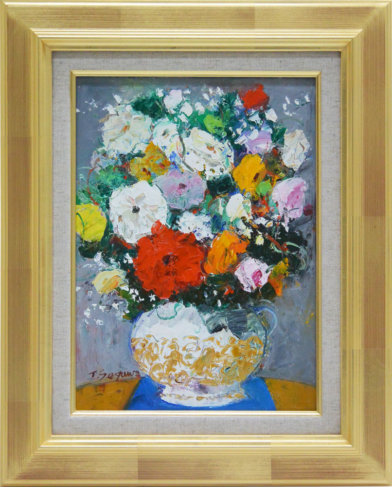 小川 巧『想春』油彩 カンヴァス F4 原画 真作保証 1点物 小川 巧『