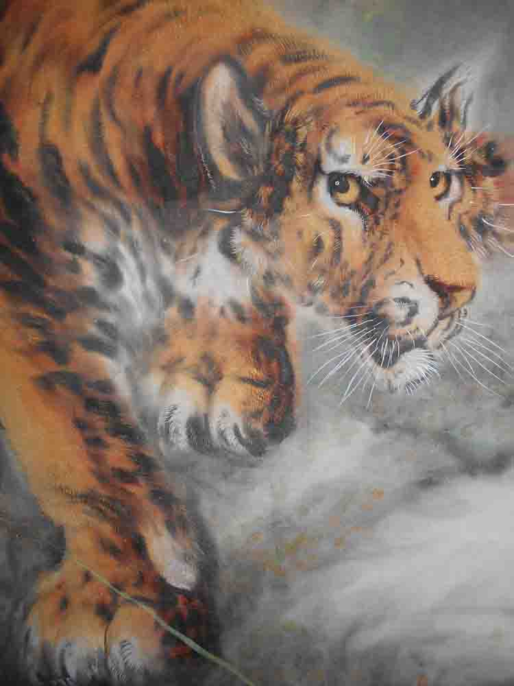 楽天市場】掛け軸 猛虎 堀江玉鳳 美術年鑑掲載作家 肉筆 掛軸 全国送料