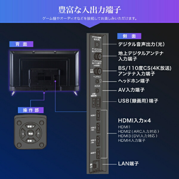 楽天市場】テレビ 50型 MAXZEN マクスゼン 50インチ 4K内蔵 液晶テレビ