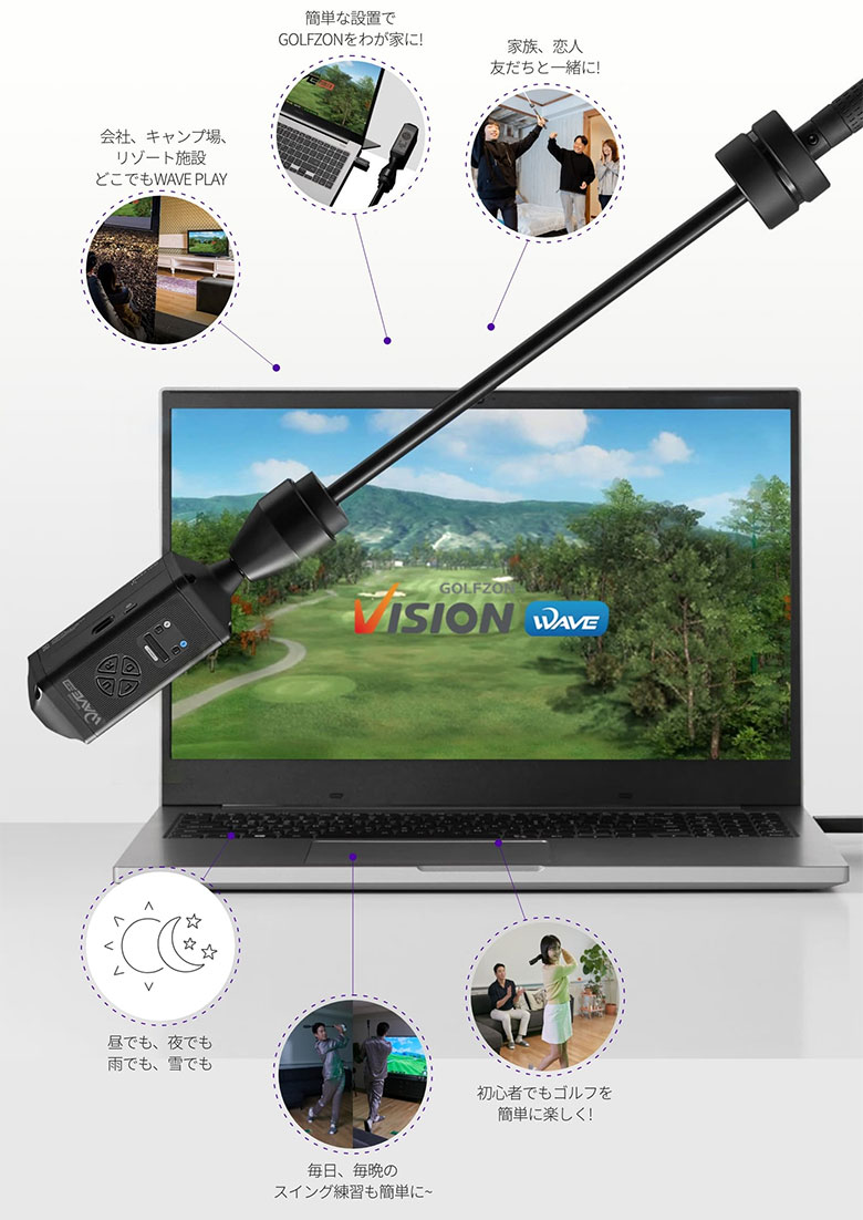 楽天市場】ゴルフゾン WAVE PLAY 家庭用 ゴルフシミュレーター : テレ