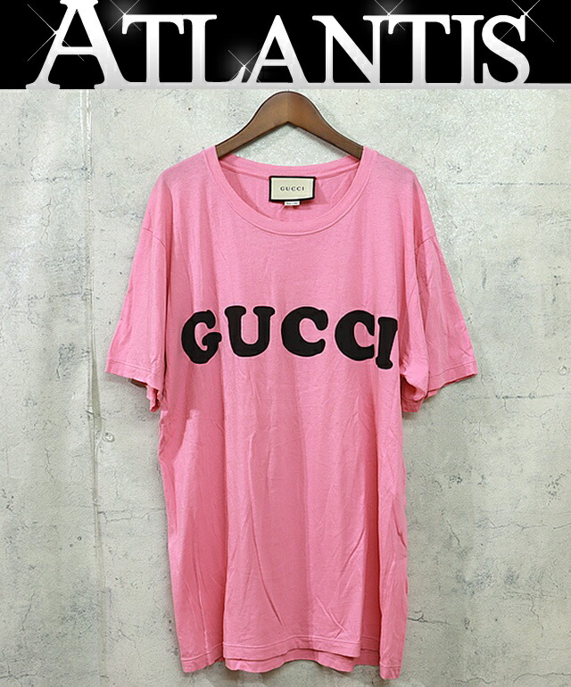 楽天市場】【広尾店】 グッチ GUCCI ロゴプリント Tシャツ ピンク Size