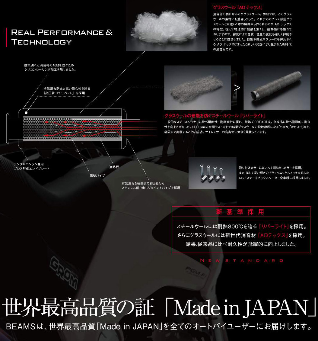 楽天市場】BEAMS マフラー B303-07-000 GRASSTRACKER グラストラッカー