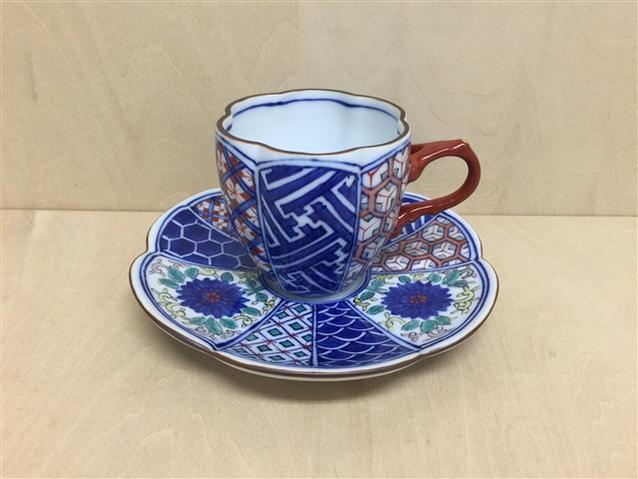 有田焼 福泉窯 カップ&ソーサー2客 染付 唐草 碗皿 有田焼 福泉窯