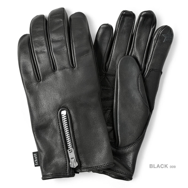 楽天市場】Schott ショット 3109075 ZIP LEATHER GLOVE ジップ レザー