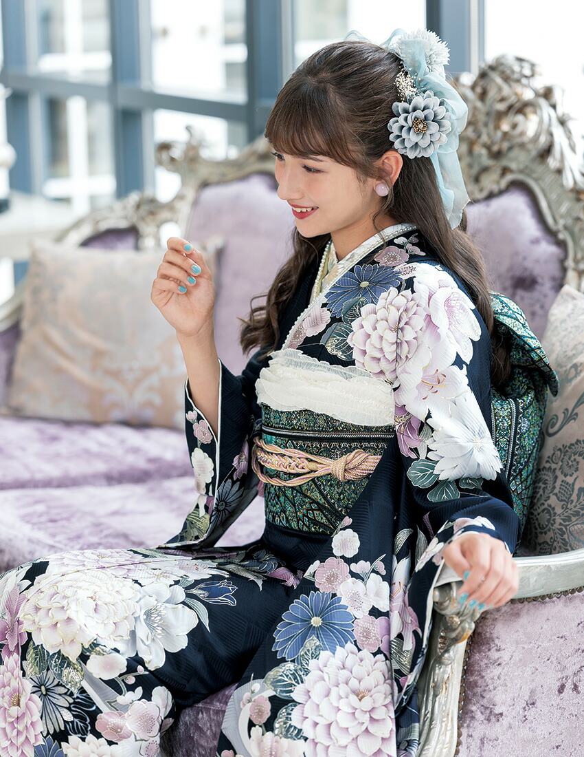 楽天市場】振袖 販売 単品 成人式 濃紺 古典 正絹 新品 振袖ブランド