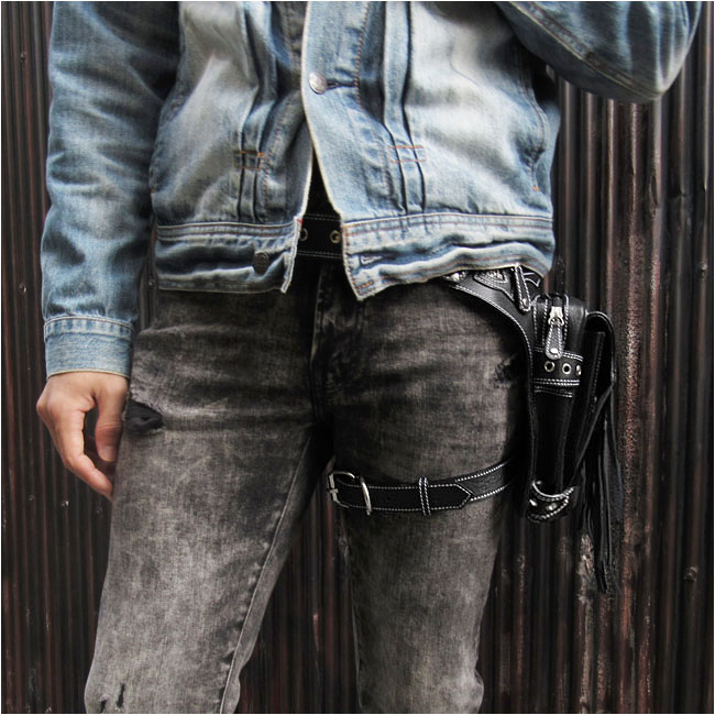 楽天市場】レザー ウエストバッグ レッグベルト付き レッグバッグ