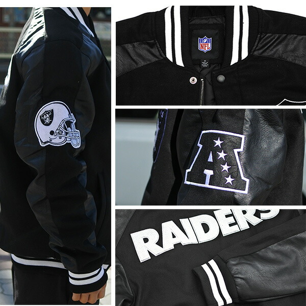 楽天市場】レイダース スタジャン メンズ ブラック ボンバージャケット