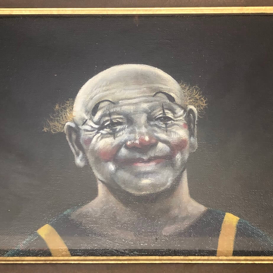 楽天市場】【中古】額装 市川元晴 老ピエロ道化 油彩画 F3 直筆サイン