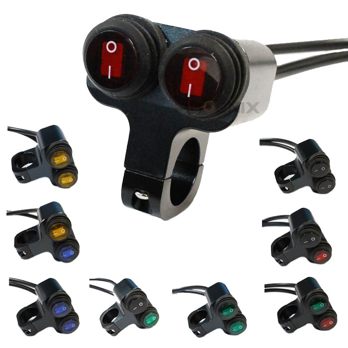 楽天市場】ハンドル スイッチ 防水 内径 22mm 集中スイッチ バイク