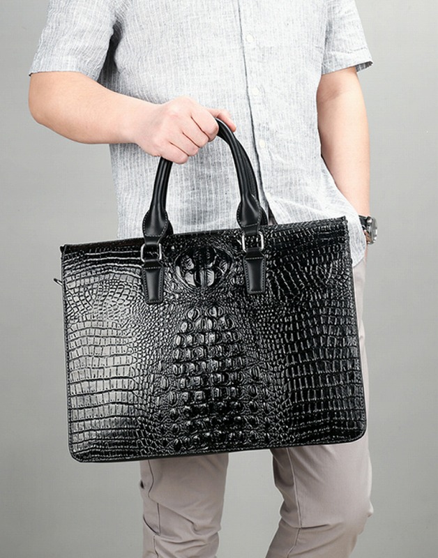楽天市場】076 黒 クロコ柄 ハンドバッグ ビジネスバッグ 仕事鞄