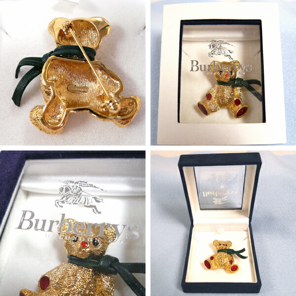 楽天市場】【BURBERRYS】バーバリーズ テディベア ブローチ ゴールド