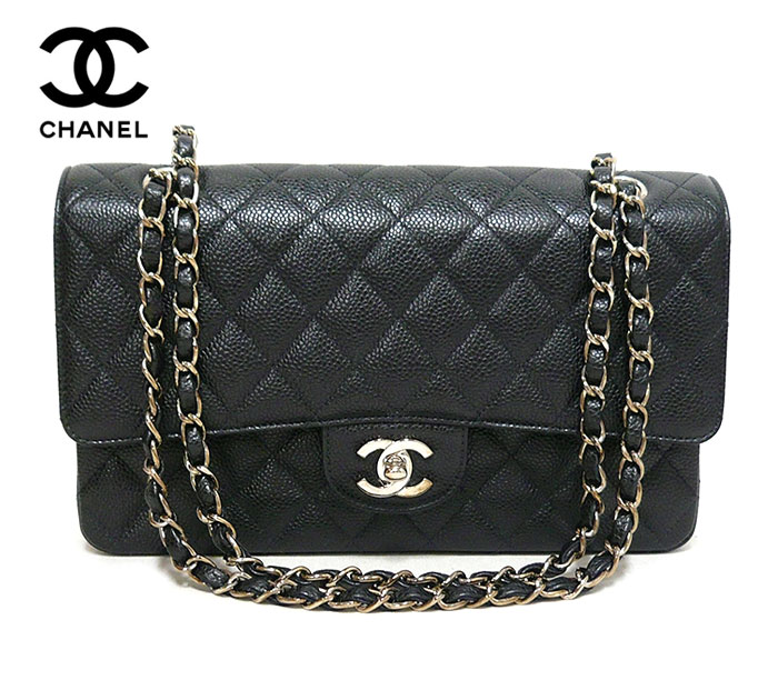 楽天市場】【CHANEL】シャネル マトラッセ25 キャビアスキン Wフラップ