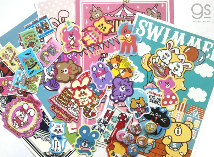 楽天市場】SWIMMER ネズミ ボーダー ミニステッカー キャラクター
