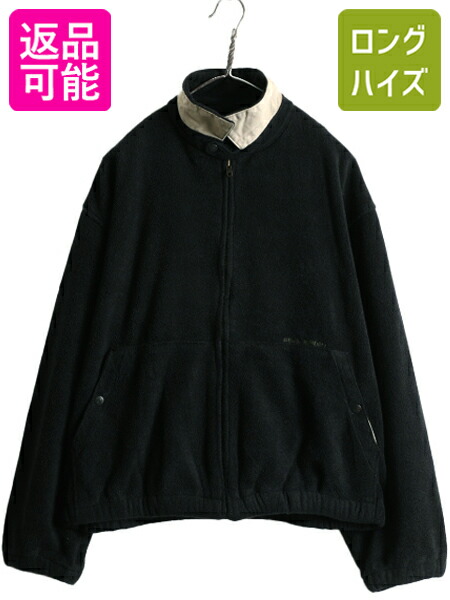 90s ポロ ラルフローレン フリース ブルゾン ブラック×グレー M USA製