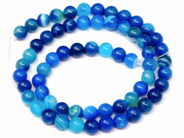 楽天市場】≪g3-983≫○6mm Aブルー縞 瑪瑙 メノウ 青 ブルー