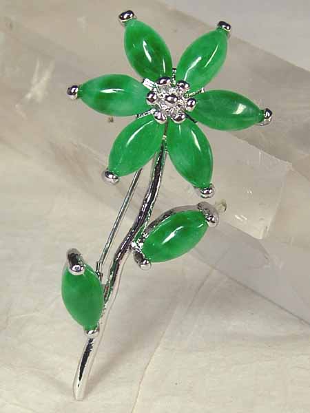 楽天市場】□龍香堂□☆ミャンマー翡翠（ひすい）花型ブローチ : 龍香堂