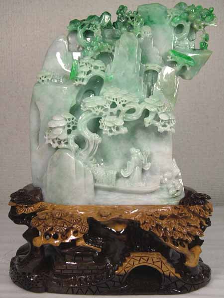 楽天市場】□龍香堂□☆A貨ミャンマー翡翠 台付き置物「聖山水郷景