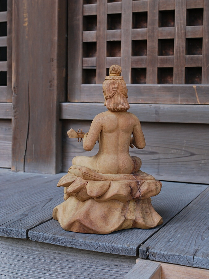 楽天市場】【受注生産】天然木 七福神の琵琶弁財天座像 女神 仏像