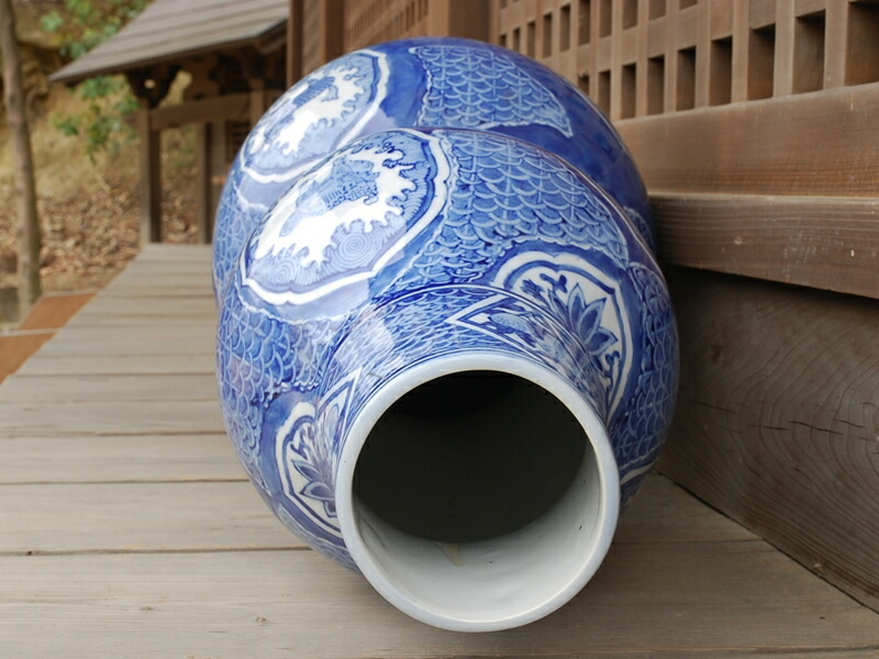 楽天市場】中国 清時代 染付 瓢箪形 大花瓶62cm 中国陶磁器 陶器 磁器