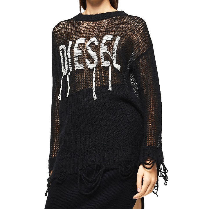 楽天市場】☆DIESEL ディーゼル レディース☆太糸ロゴ刺繍 アンゴラ混