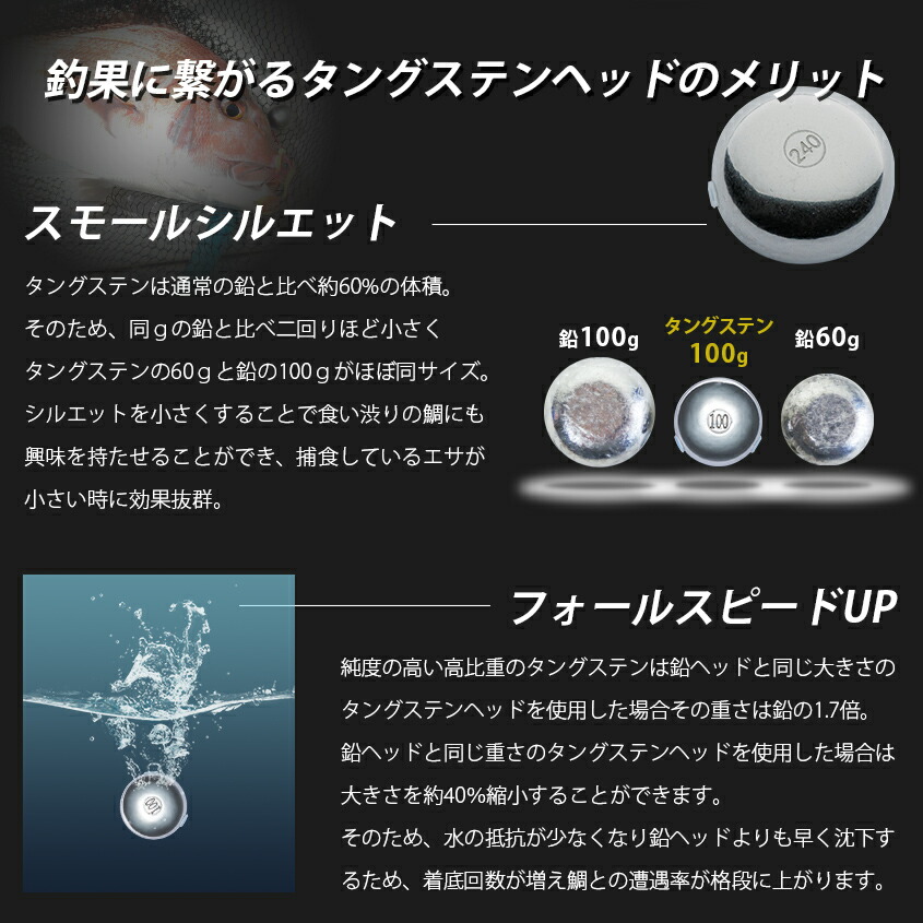 楽天市場】タイラバ タングステンヘッド 160g 200g 240g 【3点セット