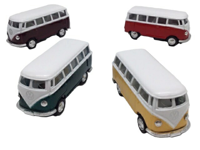 楽天市場】ミニカー 1/64 ワーゲンバス ノーマルカラー お得な4色