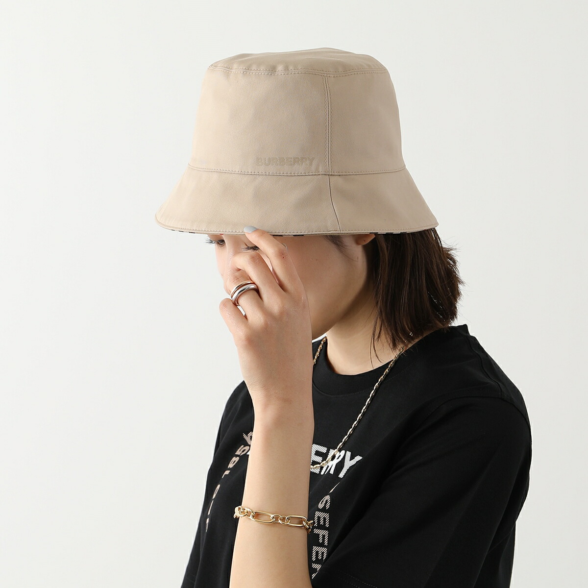 楽天市場】BURBERRY バーバリー バケットハット REV ICON STRP BUCK