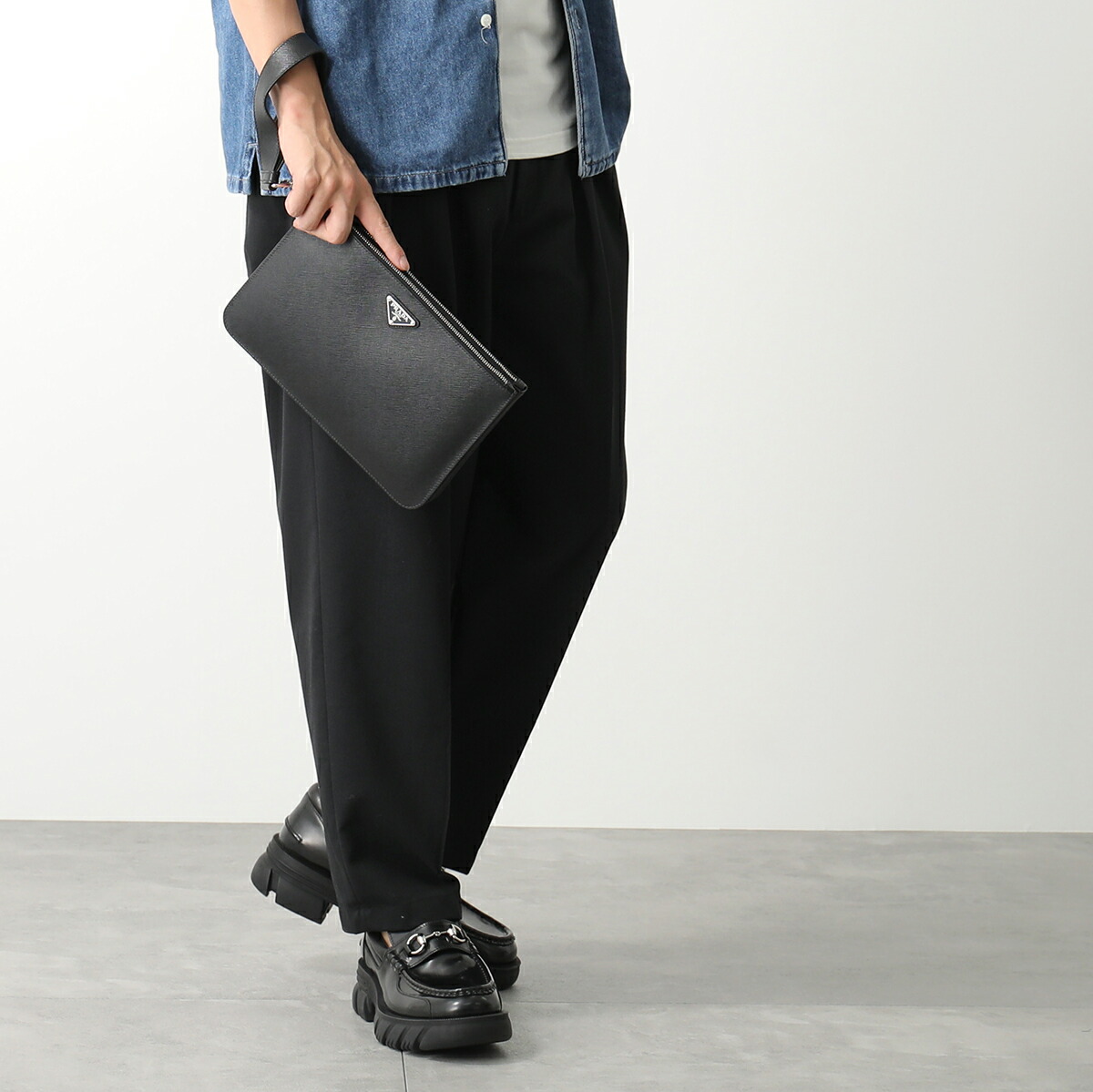 楽天市場】PRADA プラダ クラッチバッグ 2VF024 OOO 9Z2 メンズ