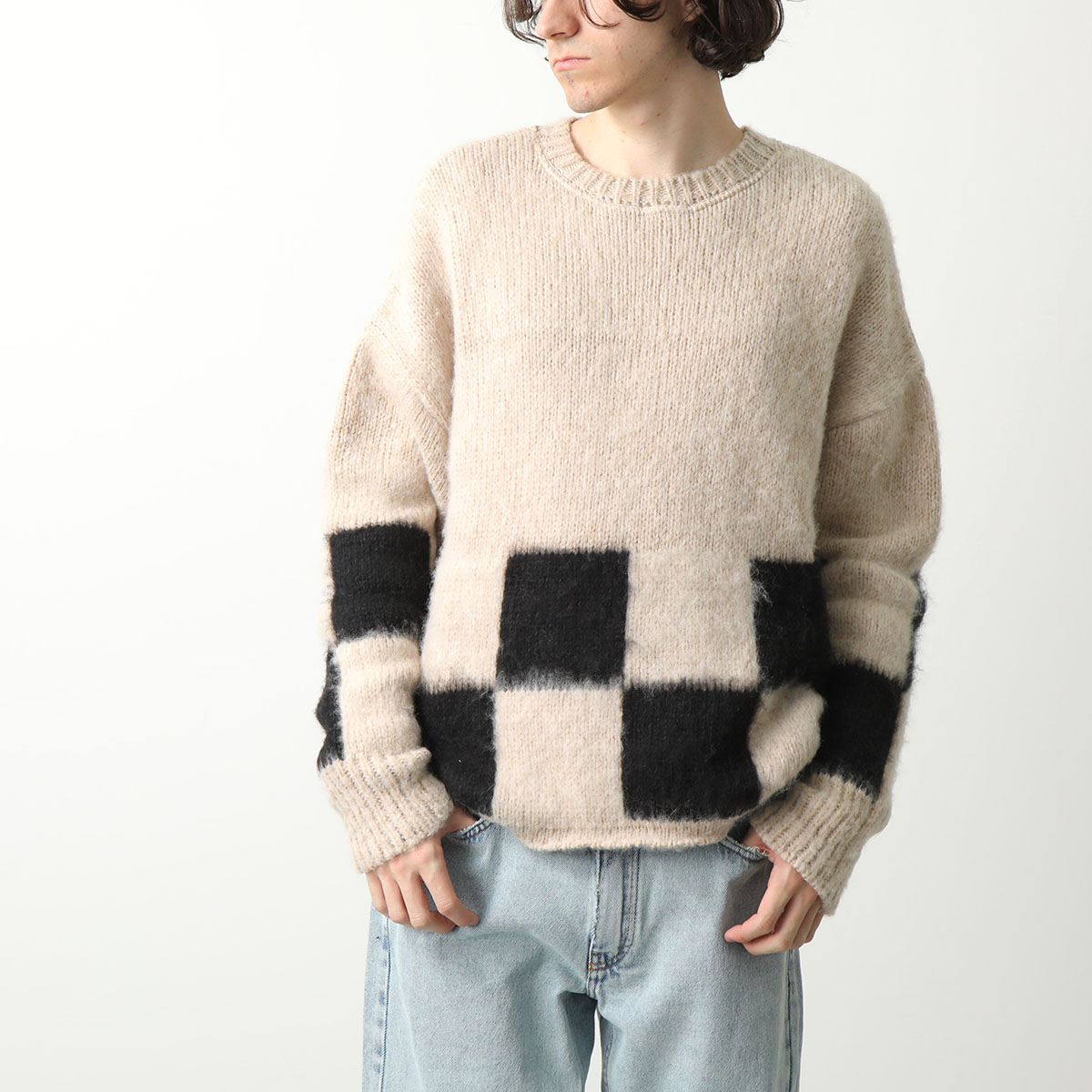 楽天市場】ASKYURSELF アスクユアセルフ ニット BRUSHED CHECKERED