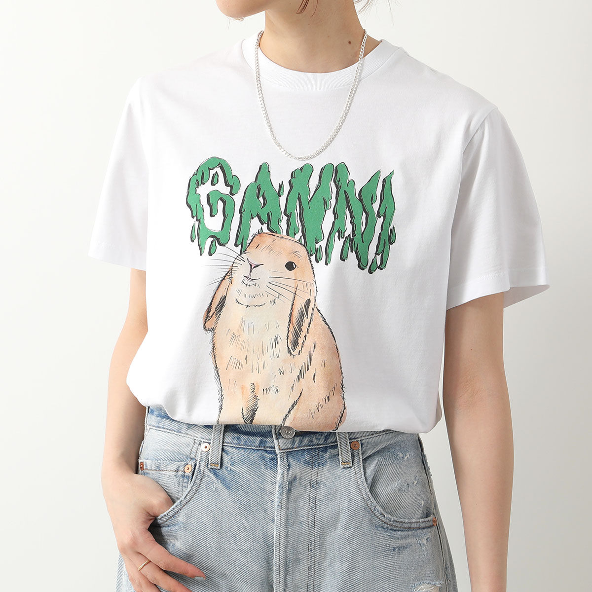 楽天市場】GANNI ガニー 半袖 Tシャツ T-shirts Bunny T2778 3487