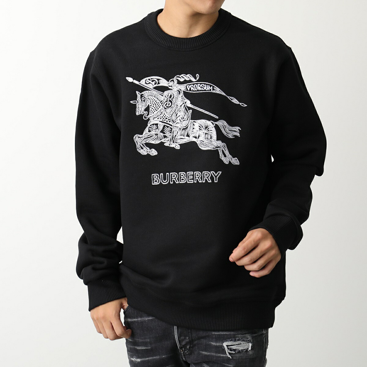 バーバリー Bロゴ＆スターパッチ スウェット トレーナー ブラック 楽天