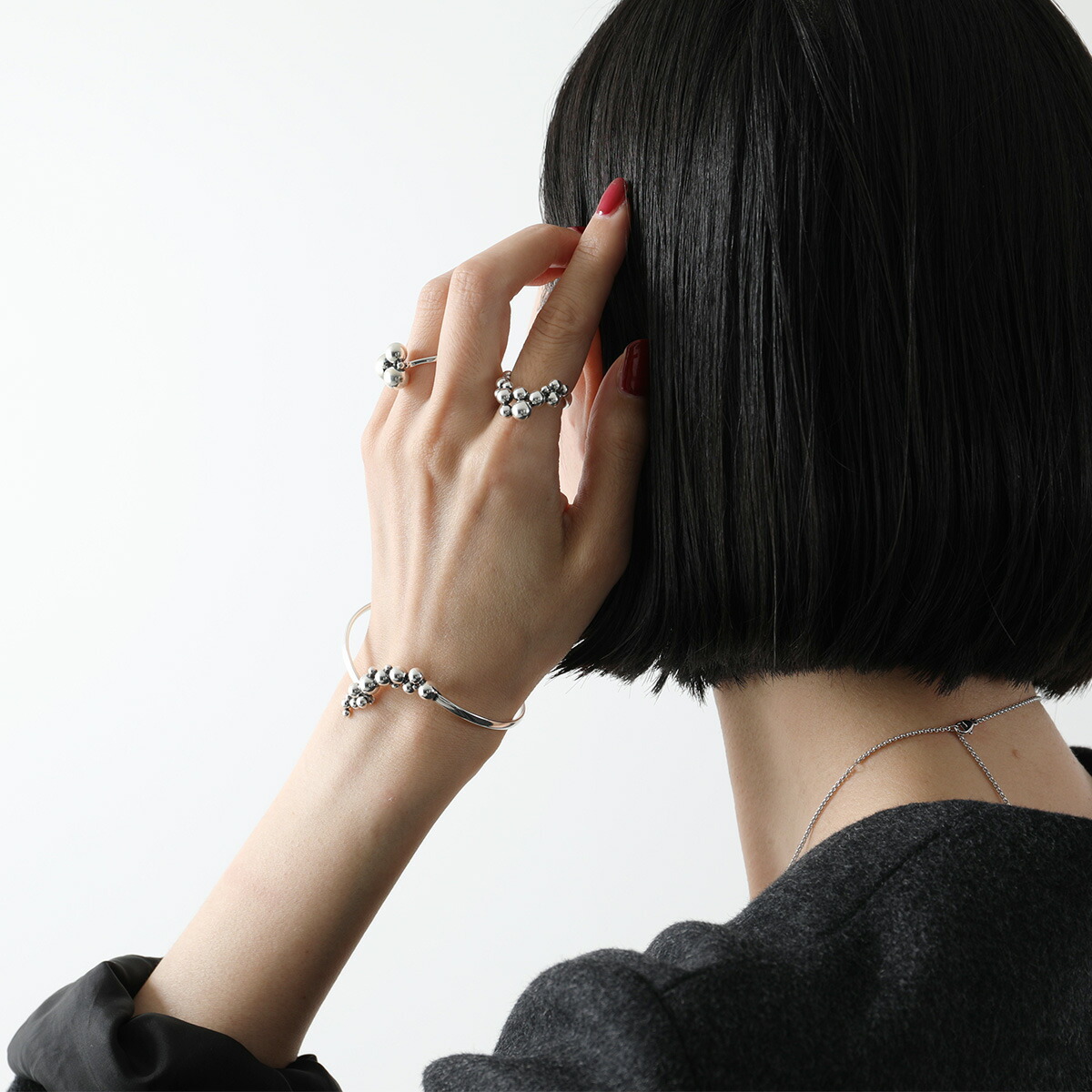 質流れ ジョージ・ジェンセン オニキス リング 約15.5号 GEORG JENSEN