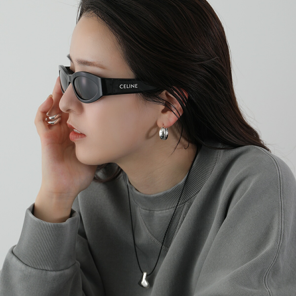 楽天市場】CELINE セリーヌ サングラス CL40288I メンズ オーバル型