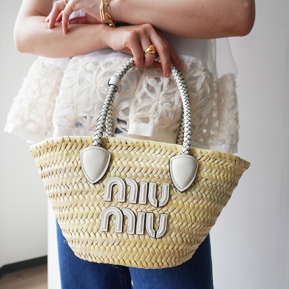 楽天市場】MIUMIU ミュウミュウ かごバッグ 5BG273 2DDH レディース