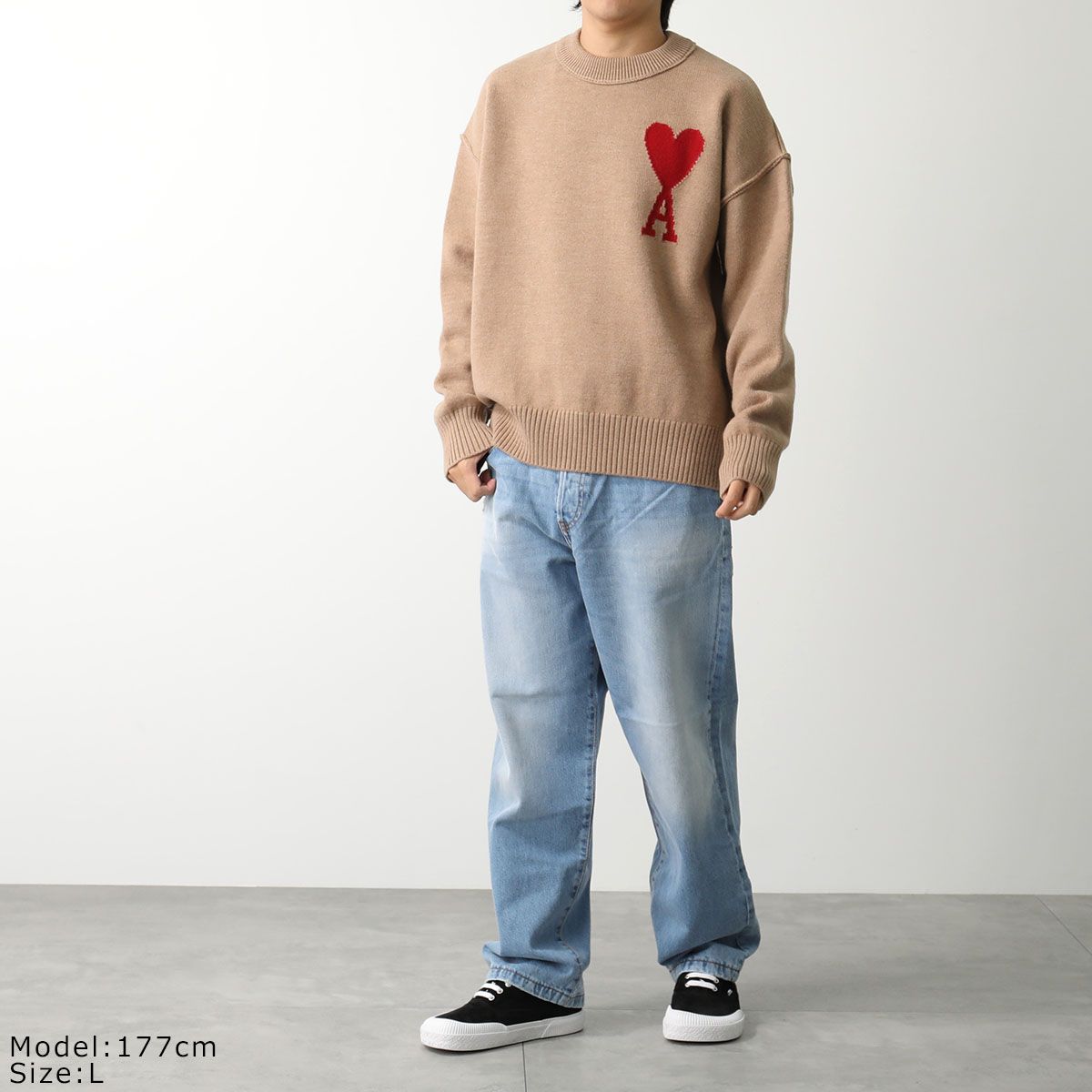楽天市場】ami paris アミパリス セーター RED ADC SWEATER UKS006 018