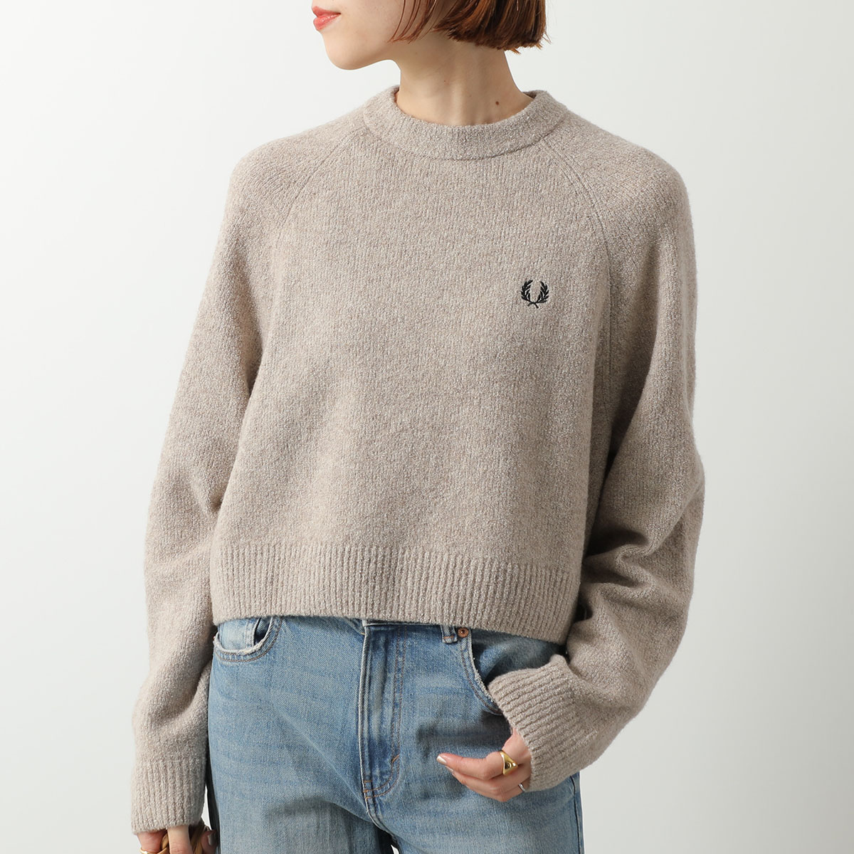 楽天市場】FRED PERRY フレッドペリー ニット CROPPED TEXTURED JUMPER