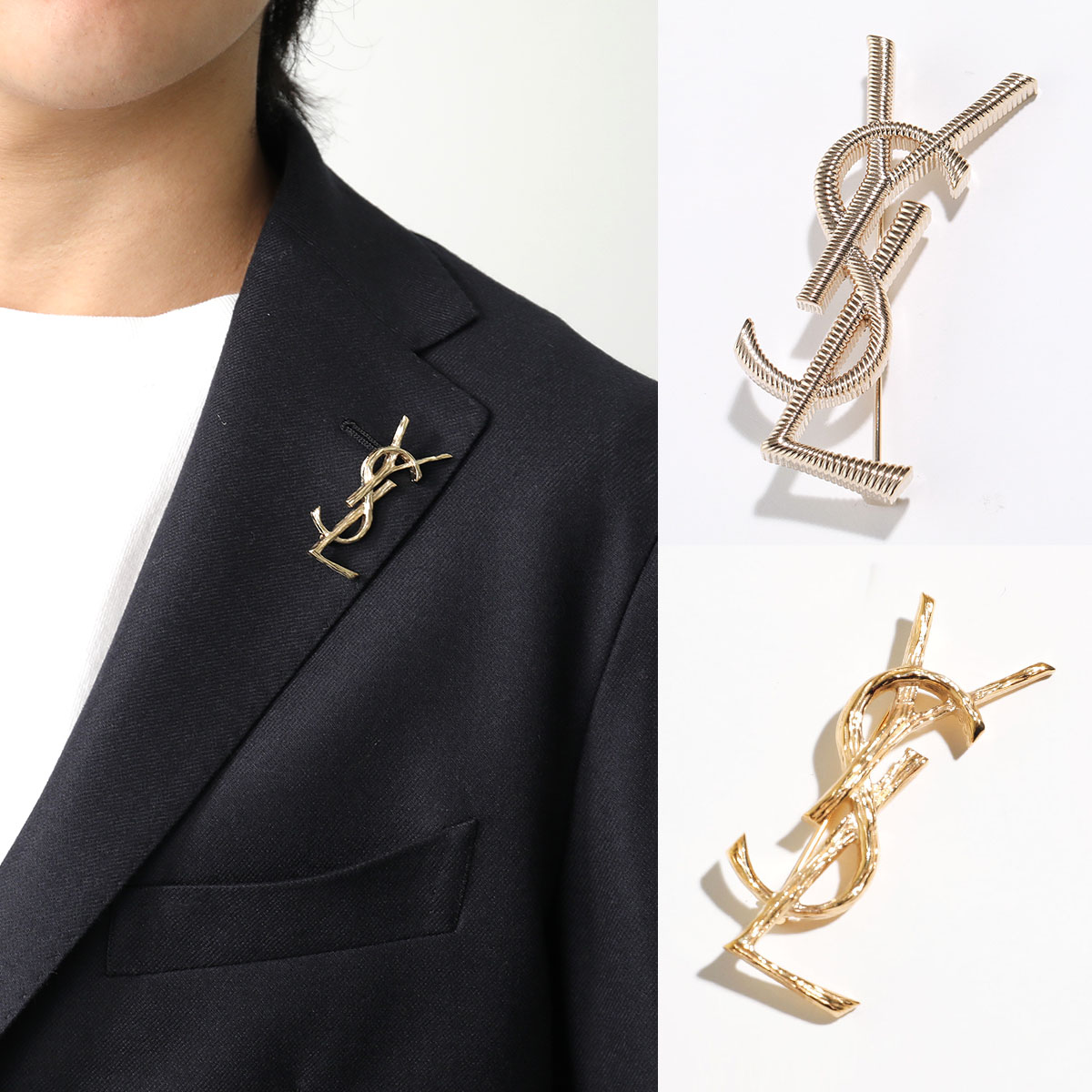 楽天市場】SAINT LAURENT サンローラン ブローチ CASSANDRE BROCHE