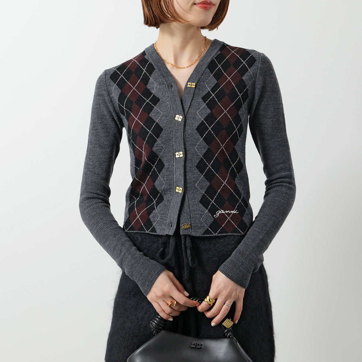 楽天市場】GANNI ガニー カーディガン Fine Merino Jacquard Cardigan