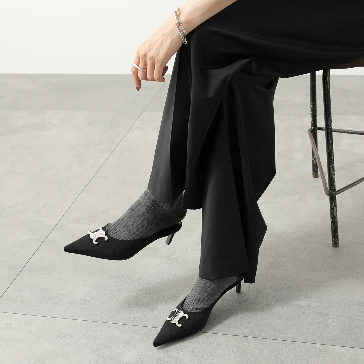 楽天市場】CELINE セリーヌ ミュール ALMA TRIOMPHE GROS GRAIN アルマ