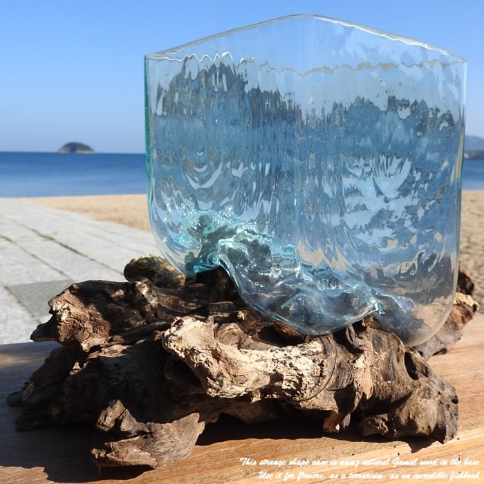 楽天市場】選べる 流木ガラスオブジェ SQ15 花瓶 アクアリウム