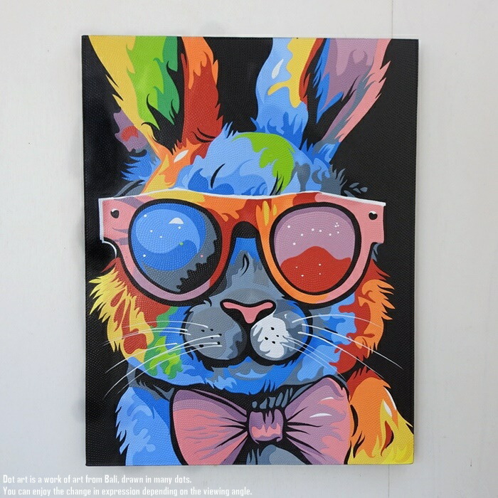 楽天市場】ドットアート 70cm × 90cm 兎 ドットペインティング モダン
