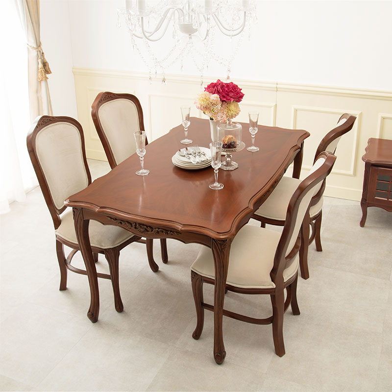 楽天市場】アンティーク風 猫脚ダイニングテーブル 幅135cm 引出し付き