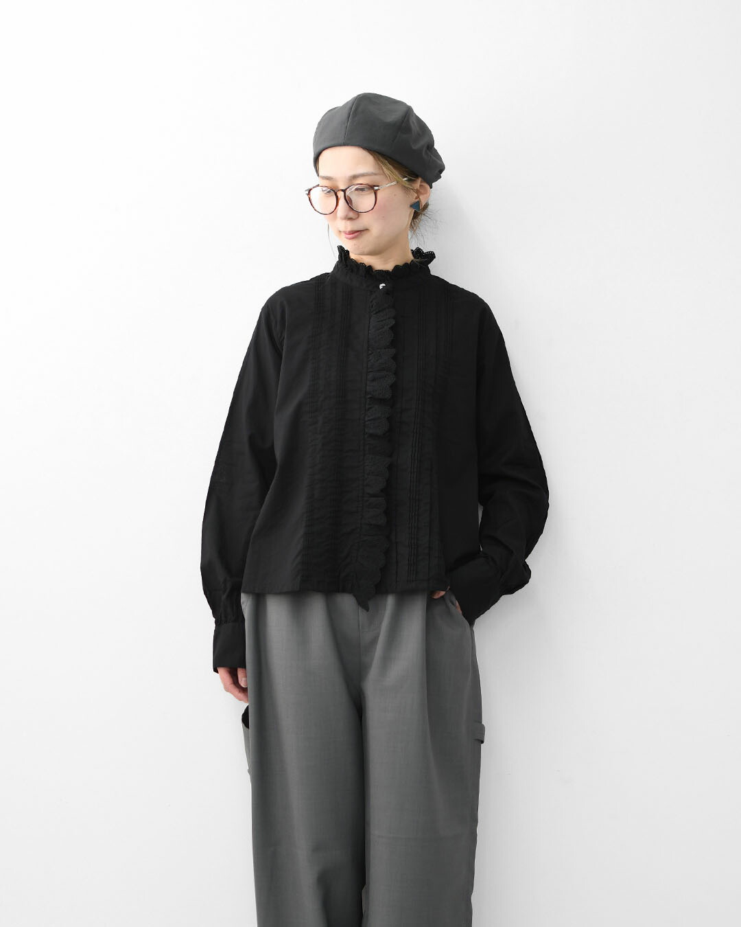 楽天市場】MidiUmi [ミディウミ] pin tuck lace shirt [1-730078