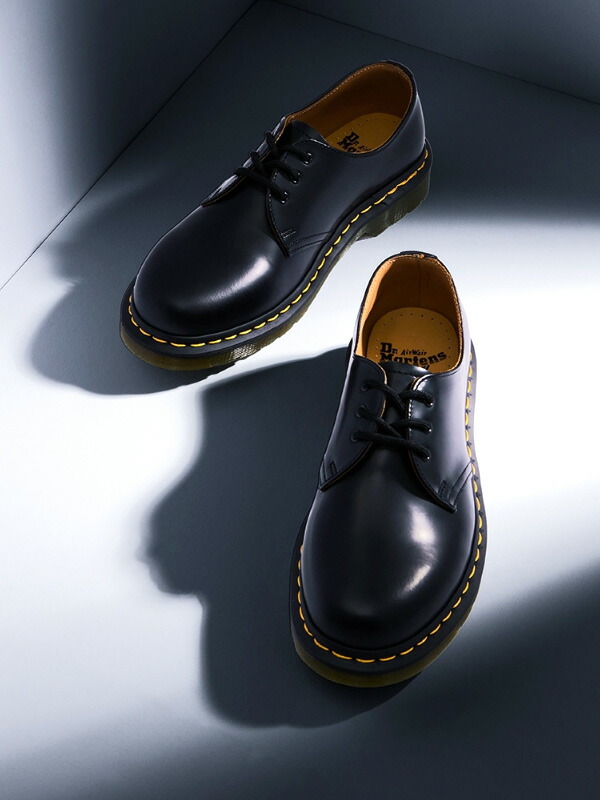 ドクターマーチン 1461 WHITE STITCH LEATHER SHOES BLACK SMOOTH