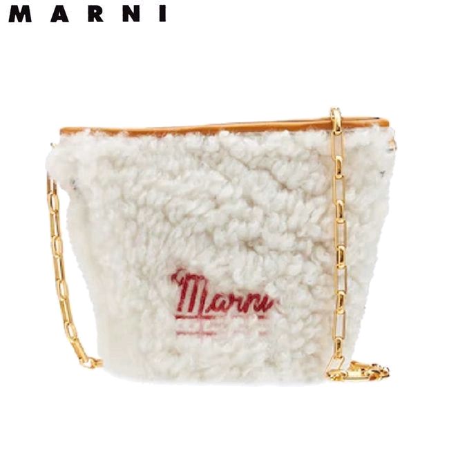 楽天市場】MARNI マルニ DEPOT NANO ボア×レザー チェーン ショルダー