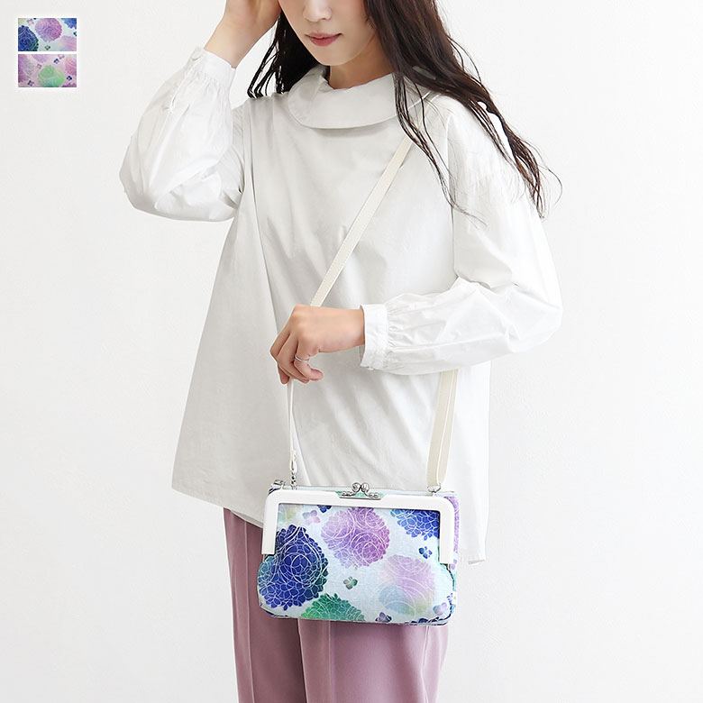 楽天市場】【在庫商品】プラがま口Wポシェット【あじさい花手水