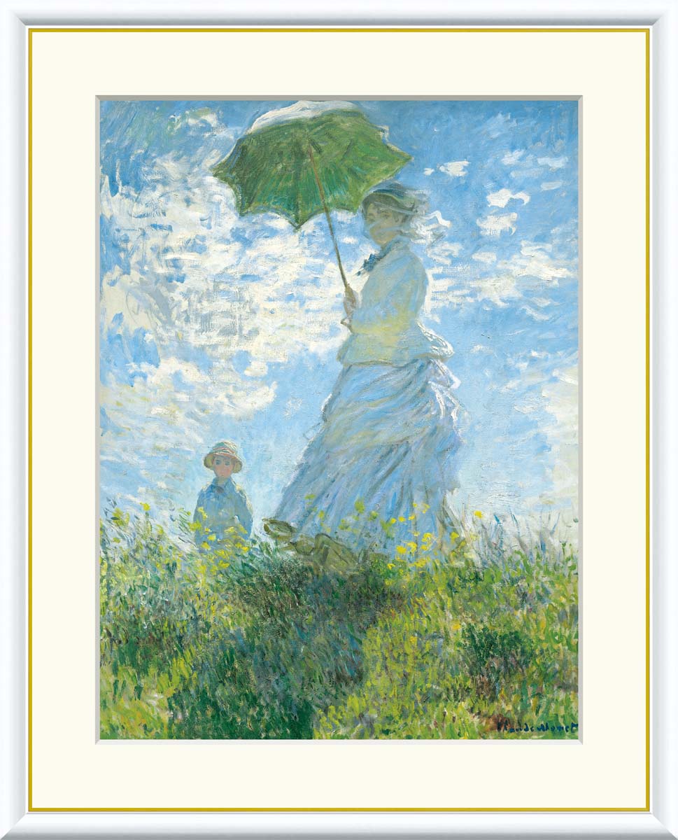 楽天市場】【スーパーSALE10％OFF】10年保証 名画 油絵 散歩、日傘を